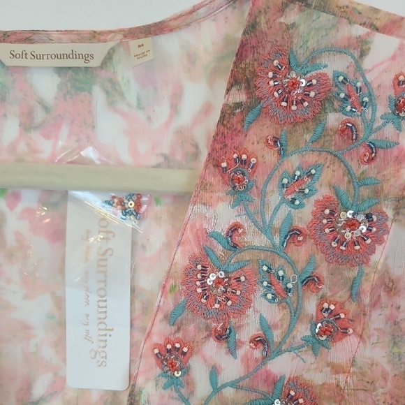 NWT Soft Surroundings Women's Primavera Topper Fringe Cardigan Sz M,XL MRSP $110 - Picture 3 of 8